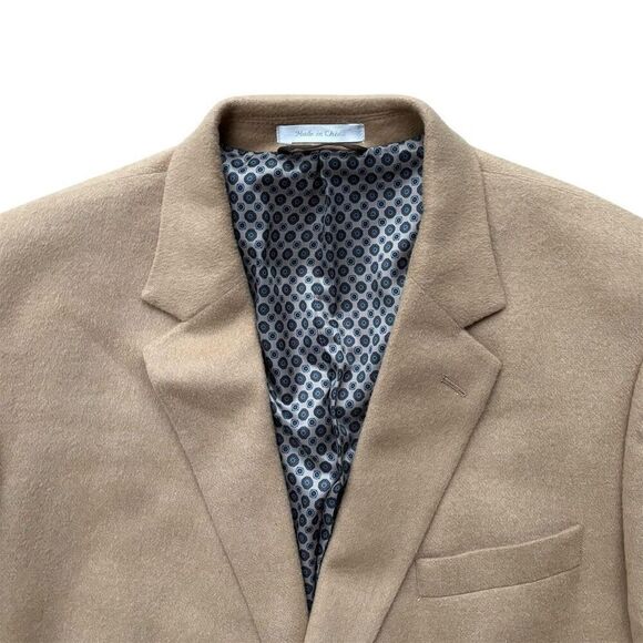 Michael Kors Men's Brown 100% Camel Hair Blazer Size 44 Formal Two-Button - Picture 3 of 9